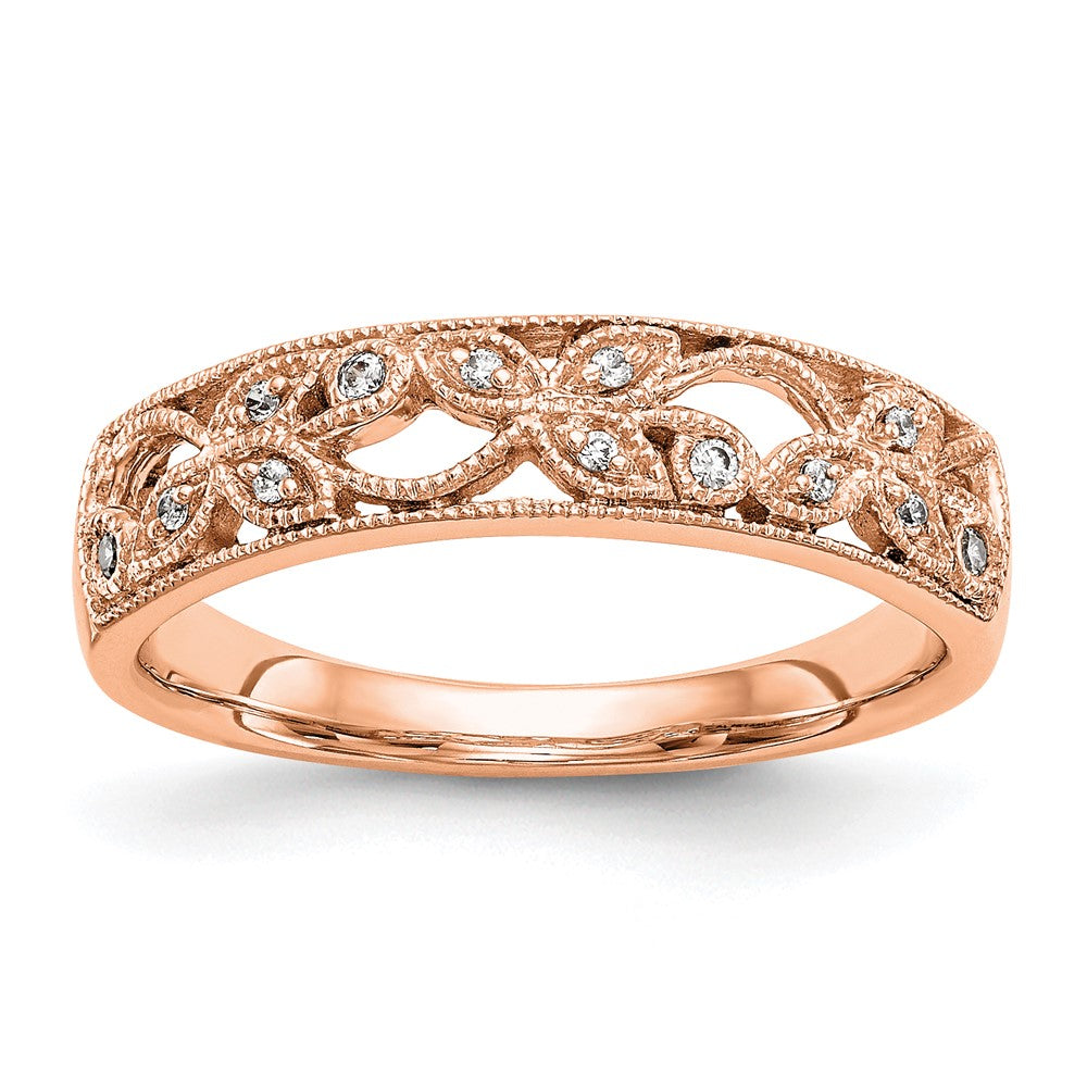 14K Roségold Ring mit echten Diamanten