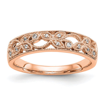 14K Roségold Ring mit echten Diamanten