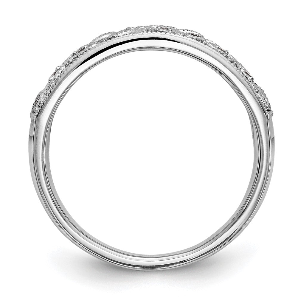 14K Weißgold Ehering für Damen mit natürlichen Diamanten, 0,06 ct Gesamtgewicht