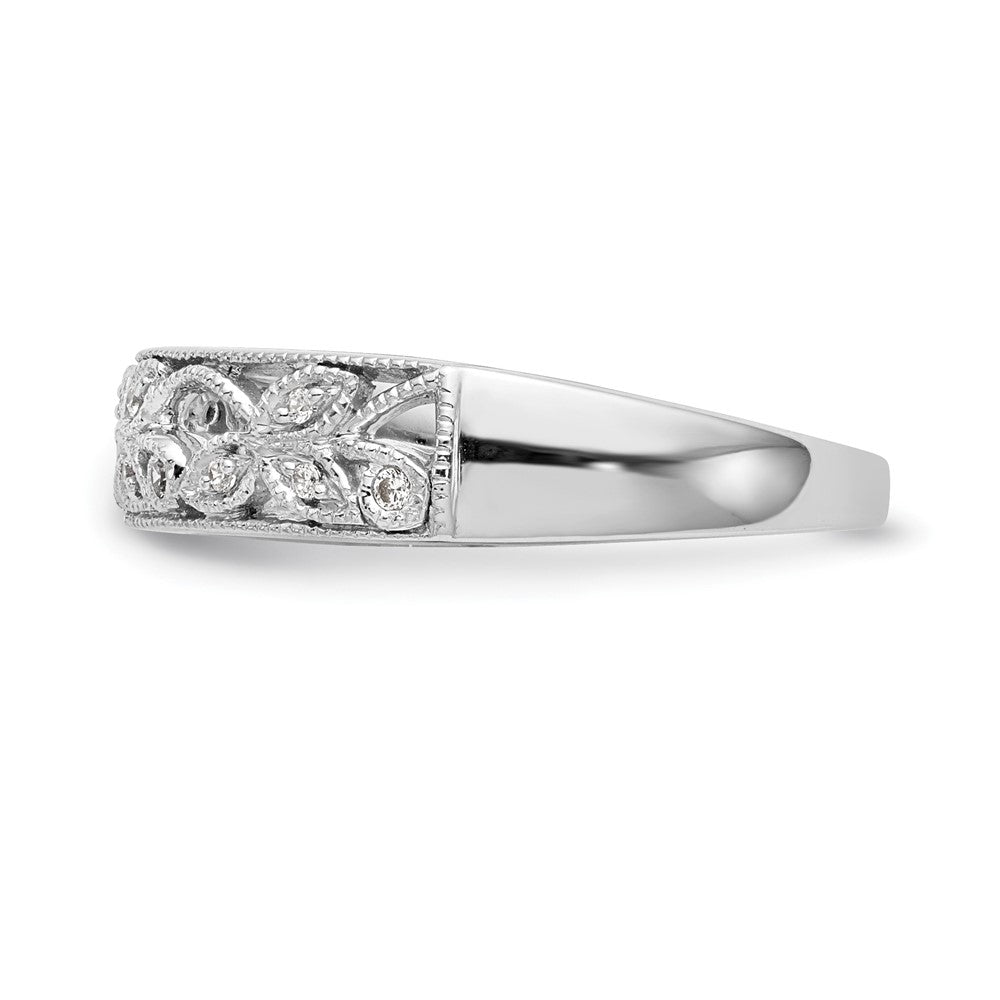 14K Weißgold Ehering für Damen mit natürlichen Diamanten, 0,06 ct Gesamtgewicht