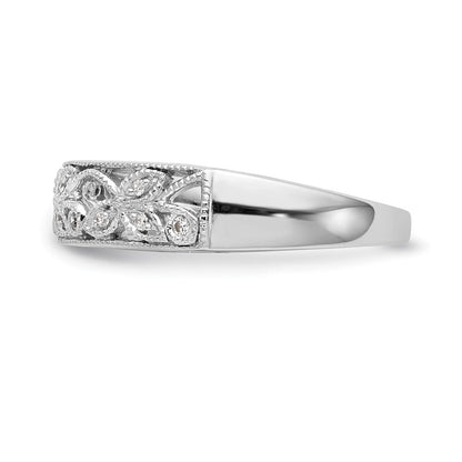 14K Weißgold Ehering für Damen mit natürlichen Diamanten, 0,06 ct Gesamtgewicht