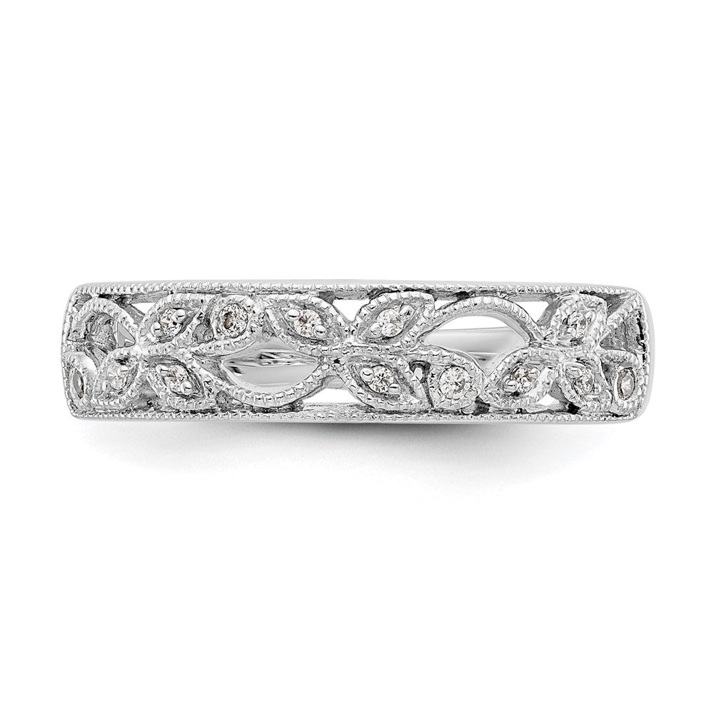14K Weißgold Ehering für Damen mit natürlichen Diamanten, 0,06 ct Gesamtgewicht