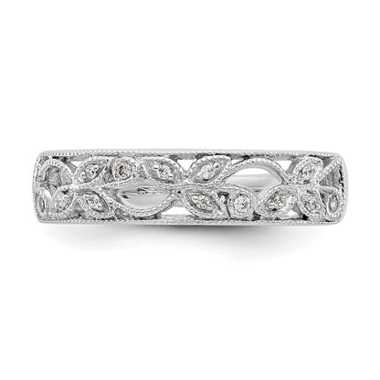14K Weißgold Ehering für Damen mit natürlichen Diamanten, 0,06 ct Gesamtgewicht