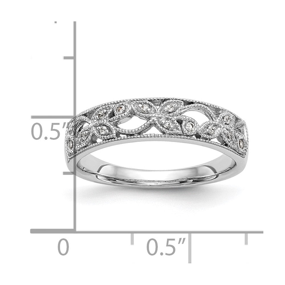 14K Weißgold Ehering für Damen mit natürlichen Diamanten, 0,06 ct Gesamtgewicht