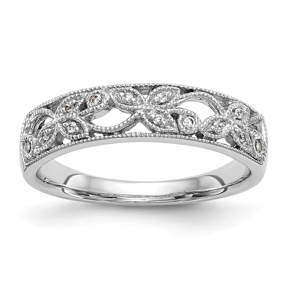14K Weißgold Ehering für Damen mit natürlichen Diamanten, 0,06 ct Gesamtgewicht