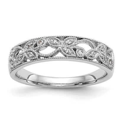 14K Weißgold Ehering für Damen mit natürlichen Diamanten, 0,06 ct Gesamtgewicht