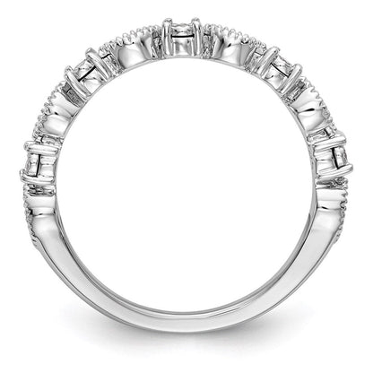 14K Weißgold Ehering mit natürlichen Diamanten, 0,122 ct Gesamtgewicht