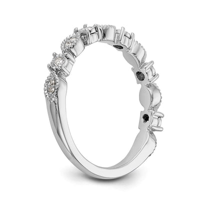 14K Weißgold Ehering mit natürlichen Diamanten, 0,122 ct Gesamtgewicht