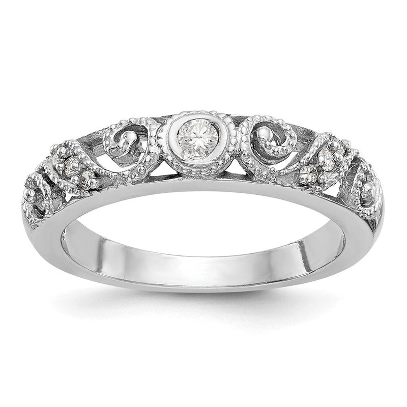 14K Weißgold Ehering mit natürlichem Diamant