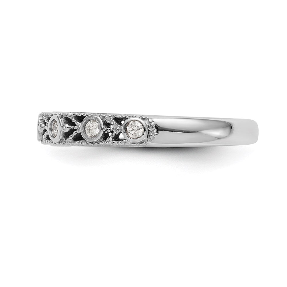 14K Weißgold Ehering mit natürlichem Diamant