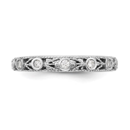 14K Weißgold Ehering mit natürlichem Diamant
