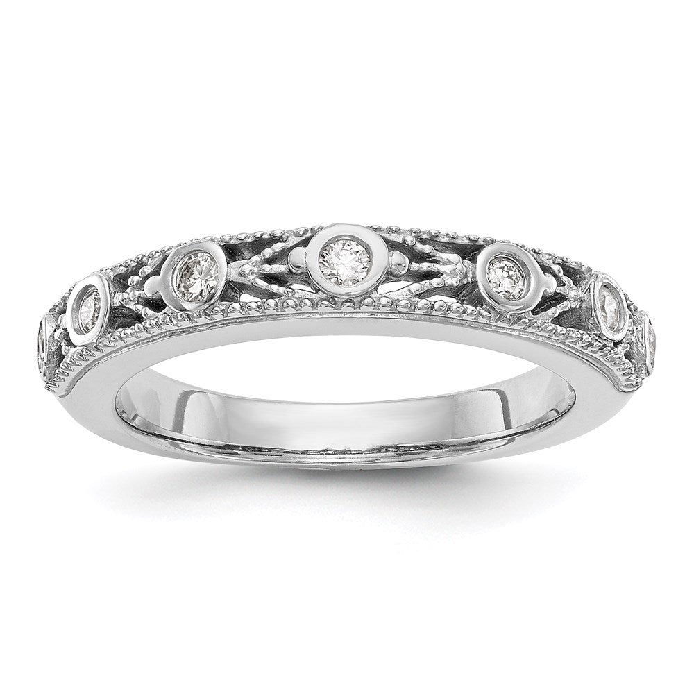 14K Weißgold Ehering mit natürlichem Diamant
