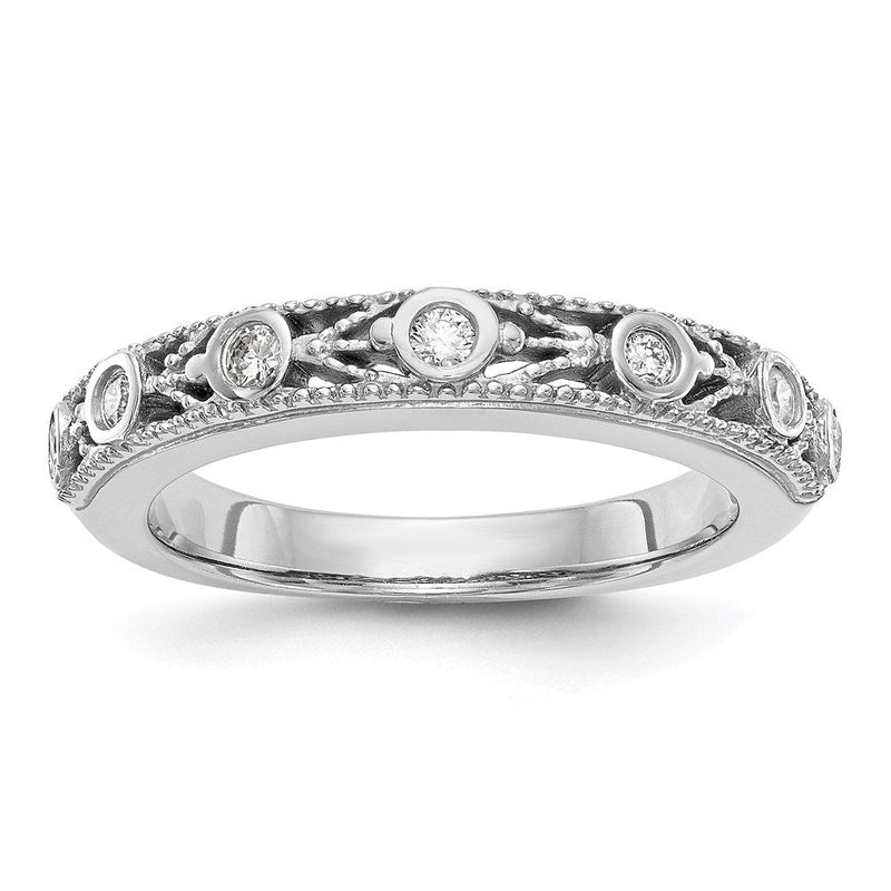 14K Weißgold Ehering mit natürlichem Diamant