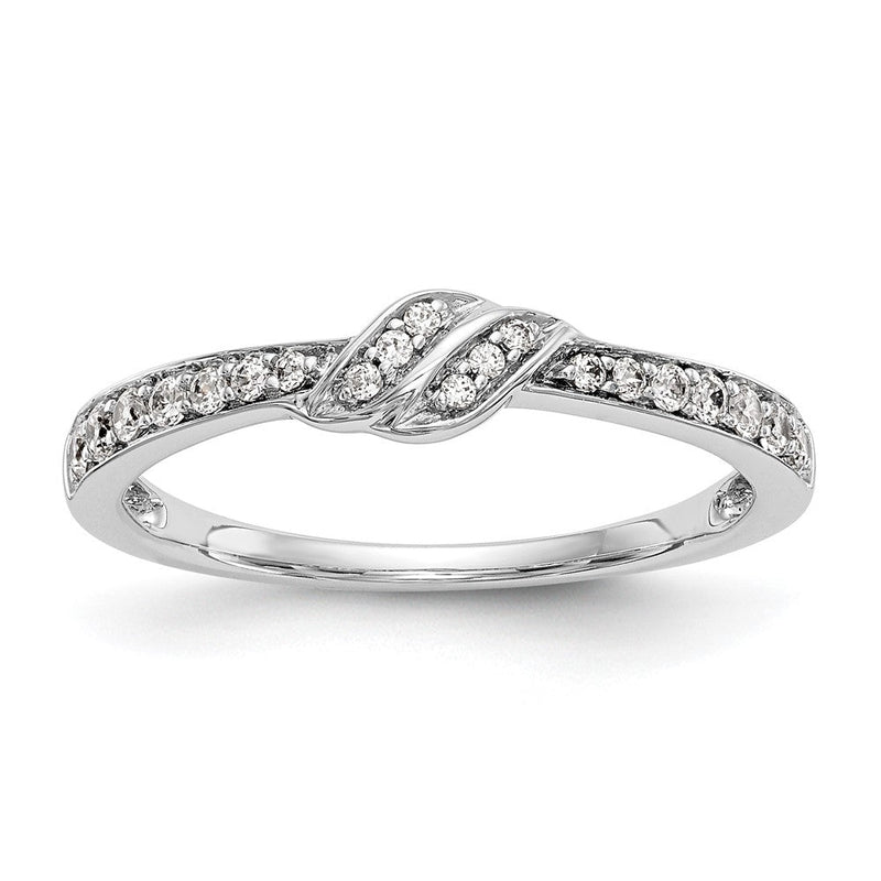 14K Weißgold Ehering mit natürlichen Diamanten 0,192 ct