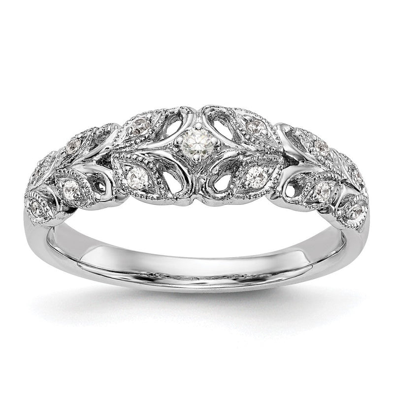 14K Weißgold Ehering mit natürlichen Diamanten