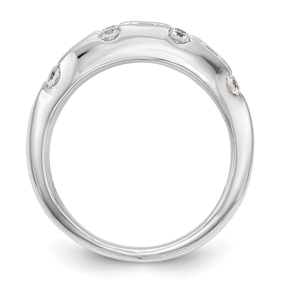 14K Weißgold Ring mit echten Diamanten