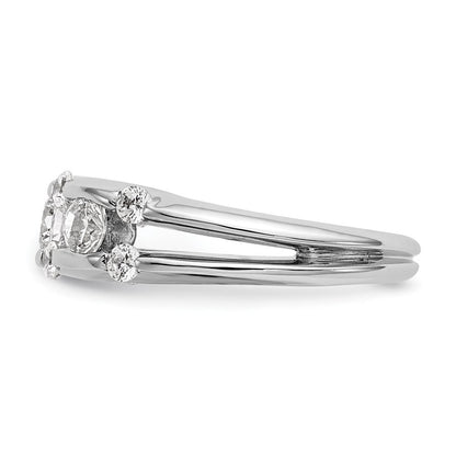 14K Weißgold Ring mit echten Diamanten