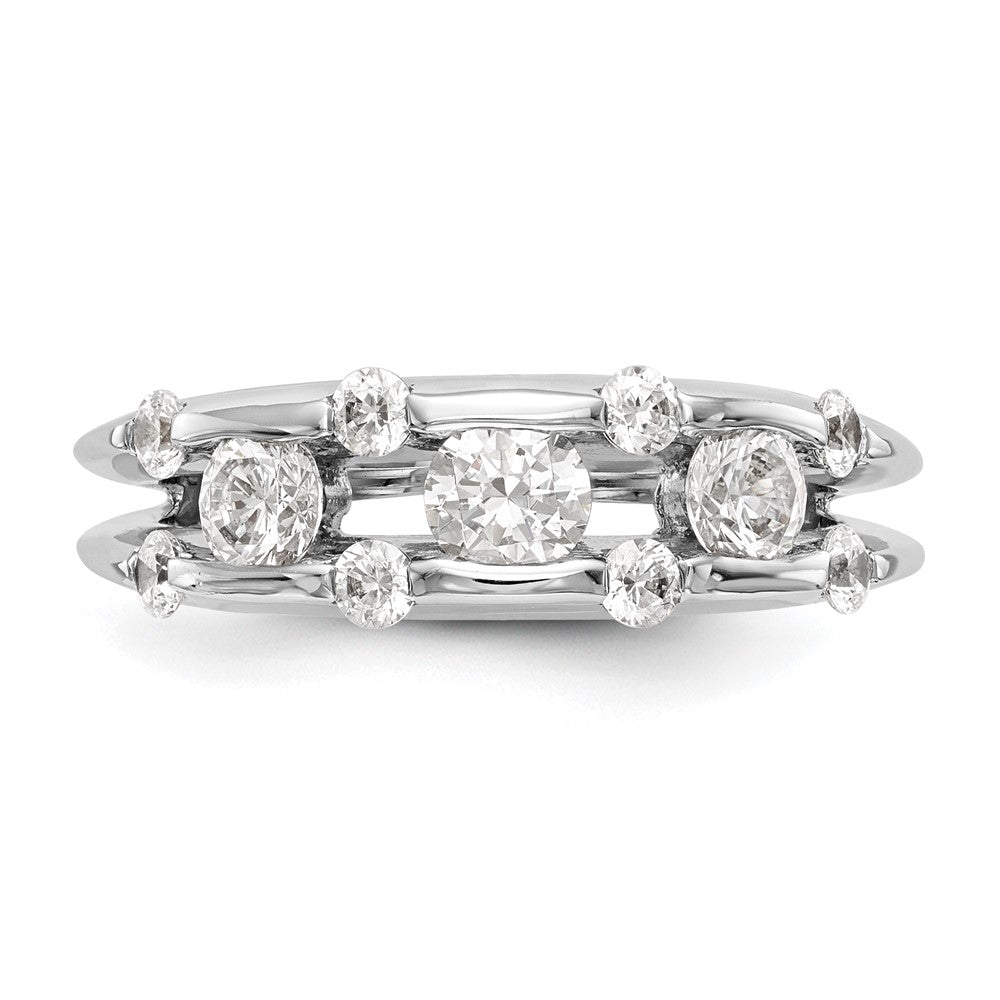 14K Weißgold Ring mit echten Diamanten