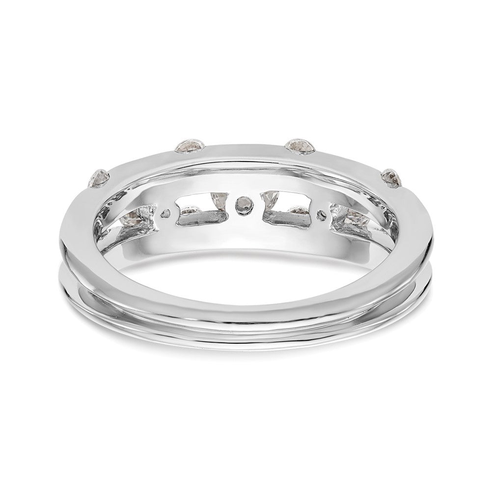 14K Weißgold Ring mit echten Diamanten