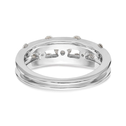 14K Weißgold Ring mit echten Diamanten