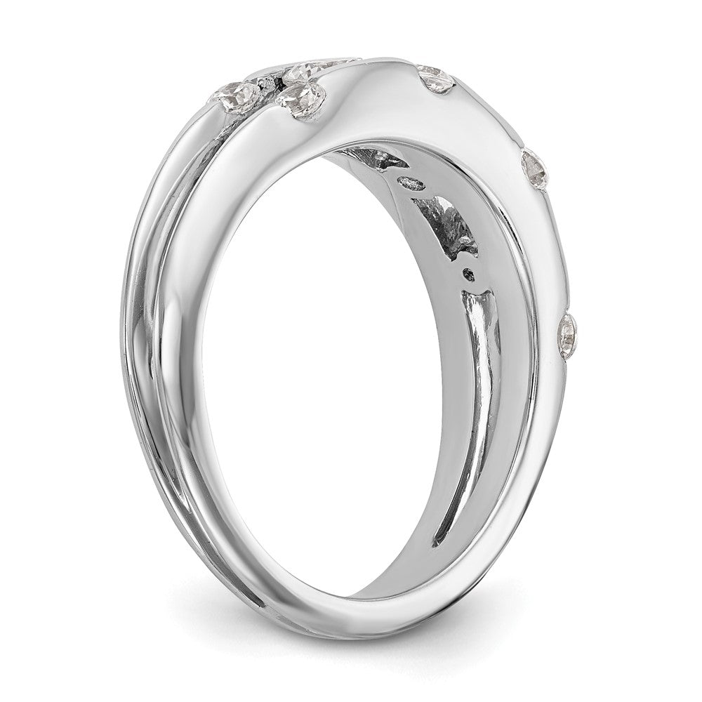 14K Weißgold Ring mit echten Diamanten