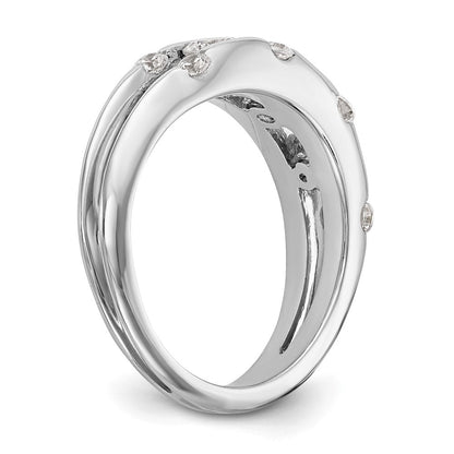 14K Weißgold Ring mit echten Diamanten