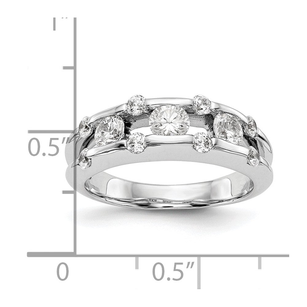 14K Weißgold Ring mit echten Diamanten