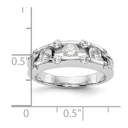 14K Weißgold Ring mit echten Diamanten