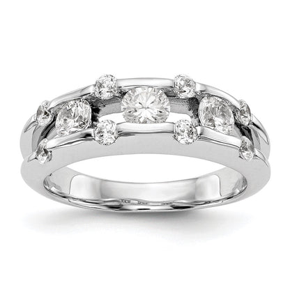 14K Weißgold Ring mit echten Diamanten