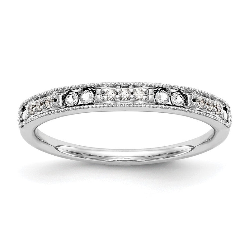 14K Weißgold Ehering mit natürlichen Diamanten, 0,174 ct Gesamtgewicht