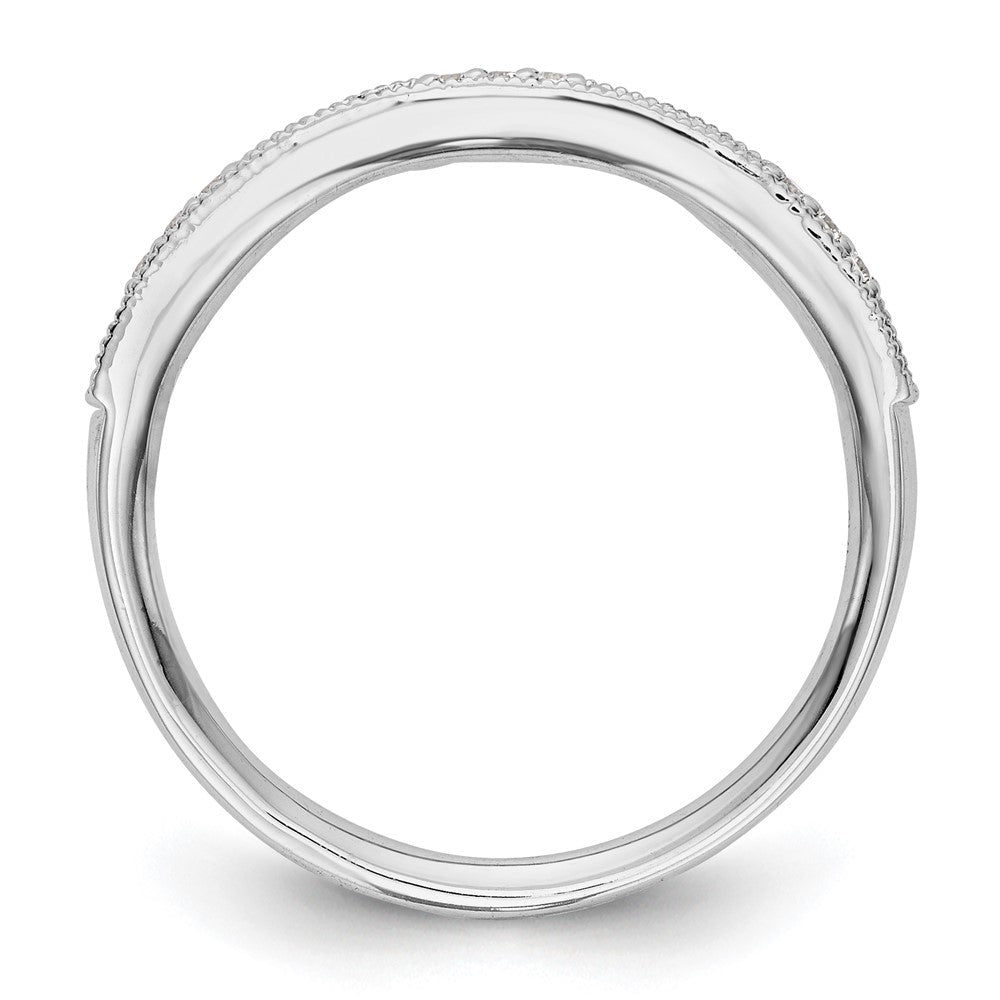 14K Weißgold Ring mit natürlichen Diamanten und Rubin
