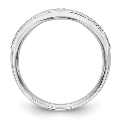 14K Weißgold Ring mit natürlichen Diamanten und Rubin