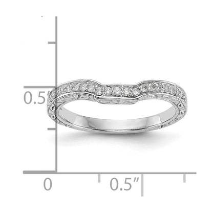 14K Weißgold Ehering mit natürlichen Diamanten, 0,142 ct Gesamtgewicht