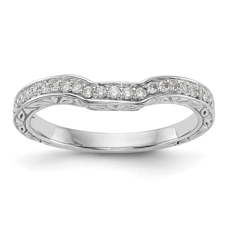 14K Weißgold Ehering mit natürlichen Diamanten, 0,142 ct Gesamtgewicht