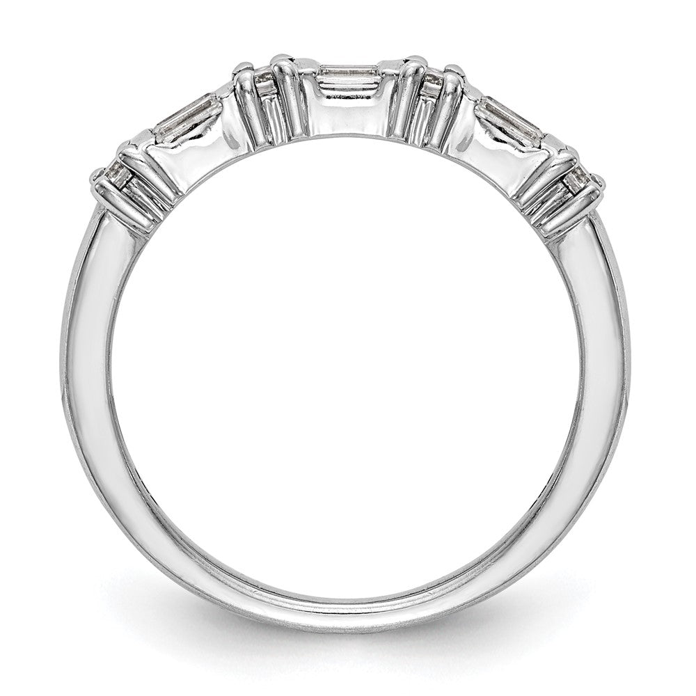14K Weißgold 3/8 Karat Baguette/round Diamant Komplett Ehering
