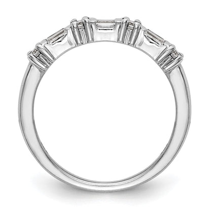 14K Weißgold 3/8 Karat Baguette/round Diamant Komplett Ehering