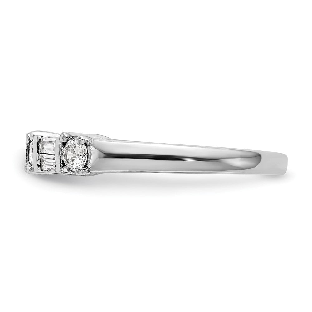 14K Weißgold 3/8 Karat Baguette/round Diamant Komplett Ehering