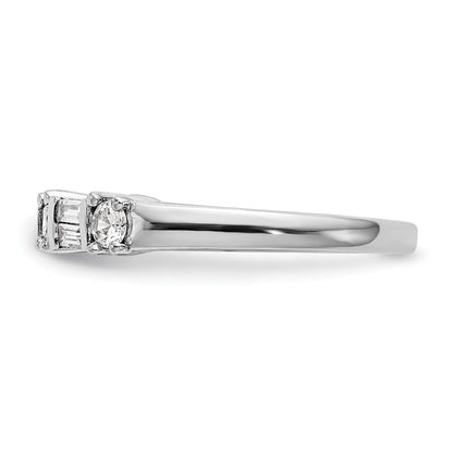 14K Weißgold 3/8 Karat Baguette/round Diamant Komplett Ehering