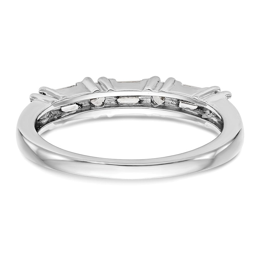 14K Weißgold 3/8 Karat Baguette/round Diamant Komplett Ehering