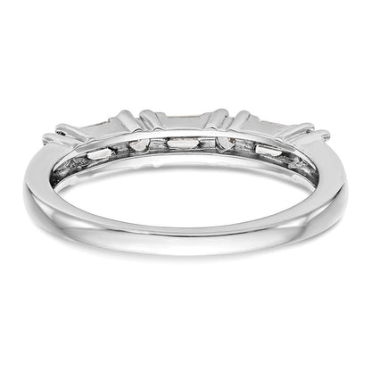 14K Weißgold 3/8 Karat Baguette/round Diamant Komplett Ehering