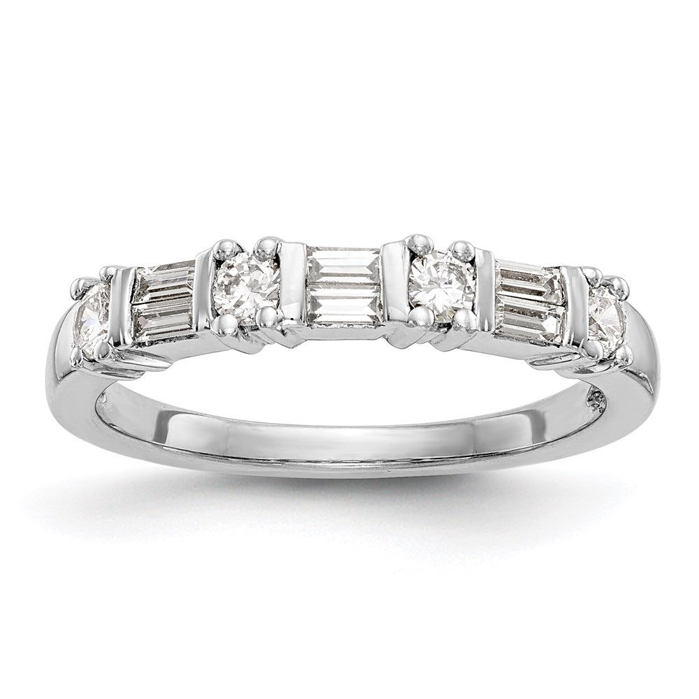 14K Weißgold Ring mit echten Diamanten