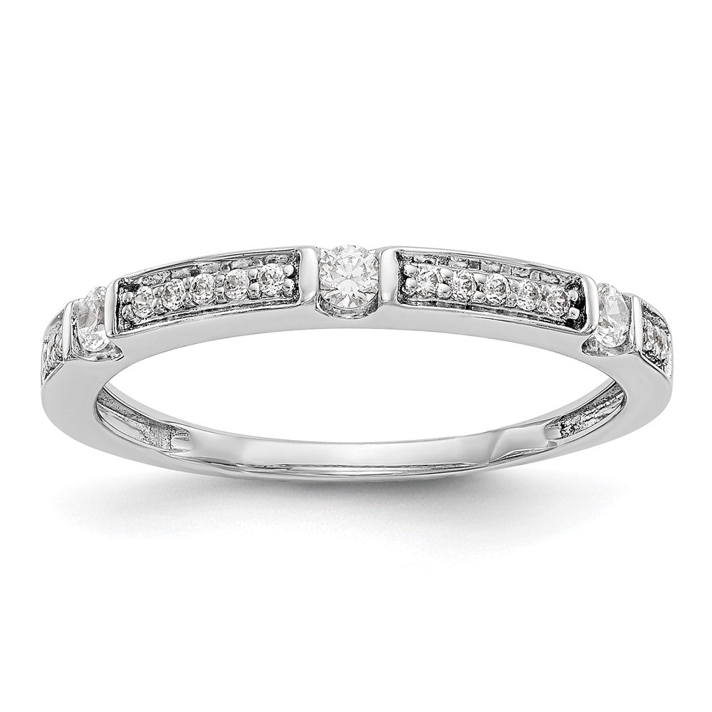 14K Weißgold Ehering mit natürlichen Diamanten, 0,19 ct Gesamtgewicht