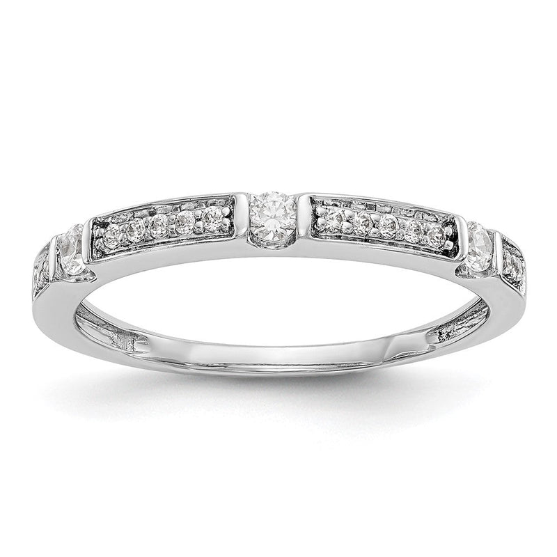 14K Weißgold Ehering mit natürlichen Diamanten, 0,19 ct Gesamtgewicht