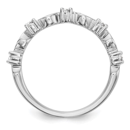 14K Weißgold Ehering mit natürlichen Diamanten