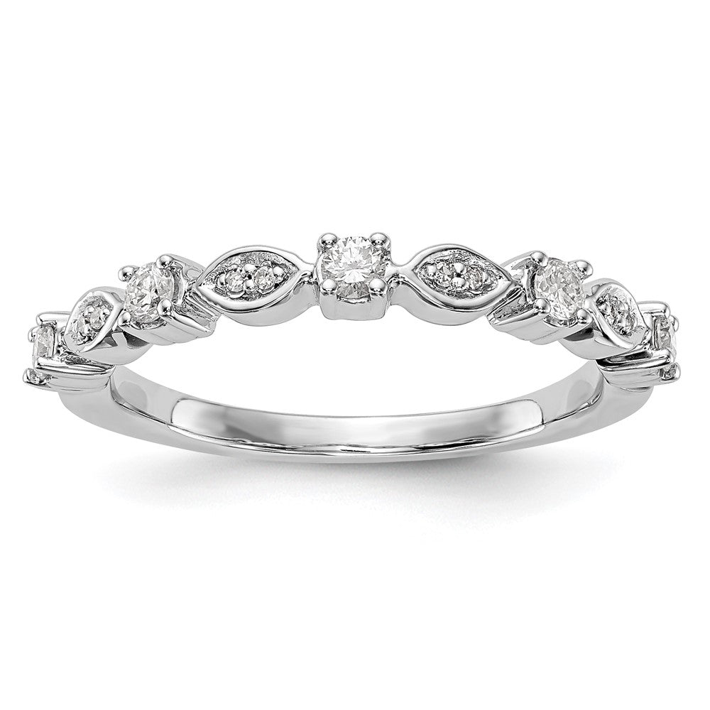 14K Weißgold Ehering mit natürlichen Diamanten