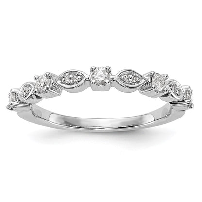 14K Weißgold Ehering mit natürlichen Diamanten