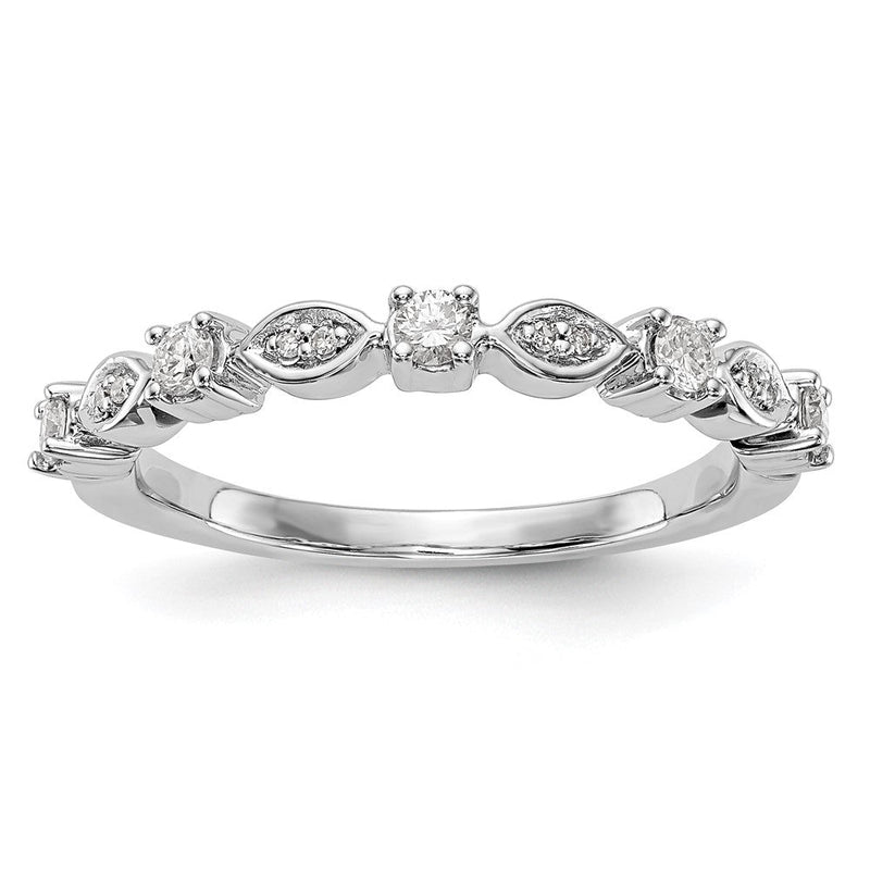 14K Weißgold Ehering mit natürlichen Diamanten