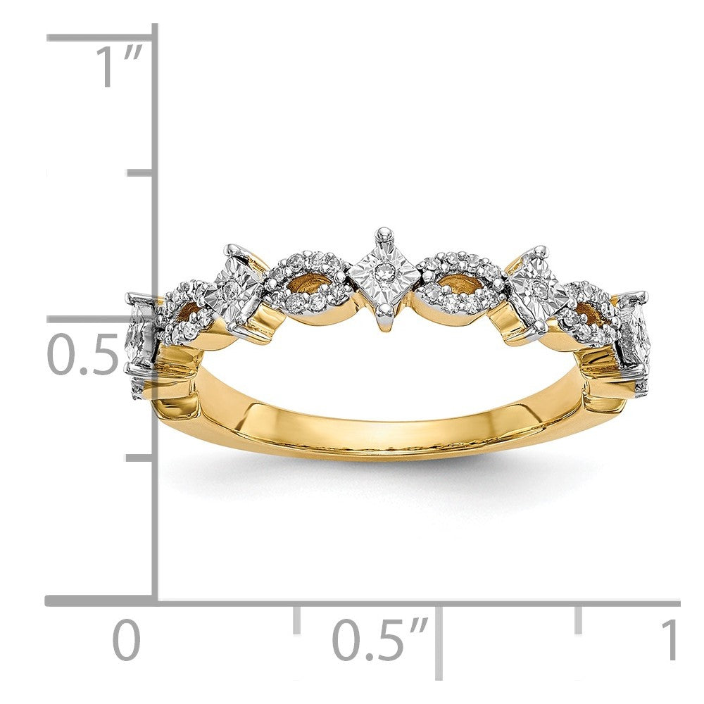 14K Gelbgold Ehering mit natürlichen Diamanten, 0,169 ct Gesamtgewicht