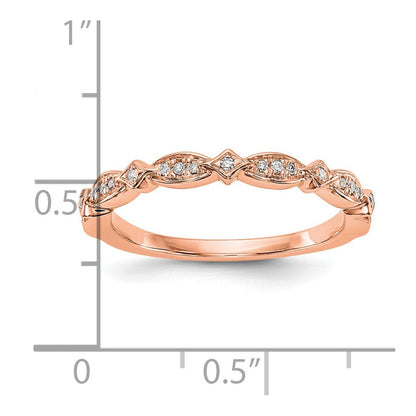 14K Roségold Ehering mit echten Diamanten
