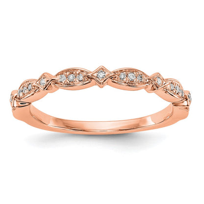 14K Roségold Ehering mit echten Diamanten